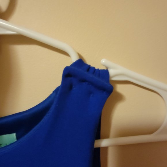 Judith March Royal Blue Rainbow Tassel Trim Tiered Tank Dress Size M - Picture 6 of 8